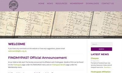 Dumfries & Galloway Family History Society ecommerce web design