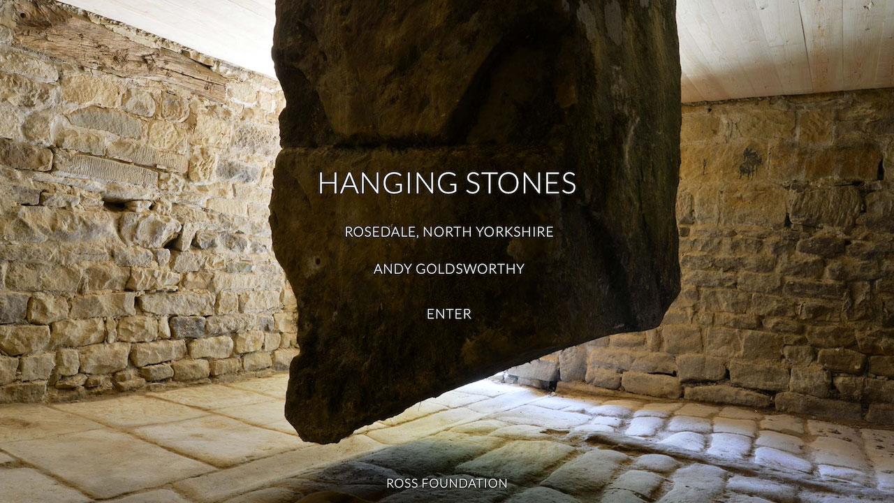 Hanging Stones - Andy Goldsworthy web design