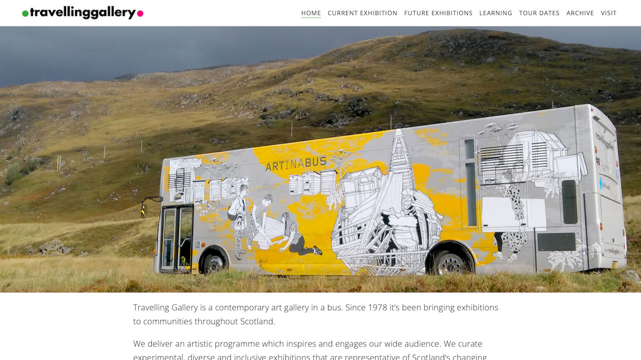 Travelling Gallery web design